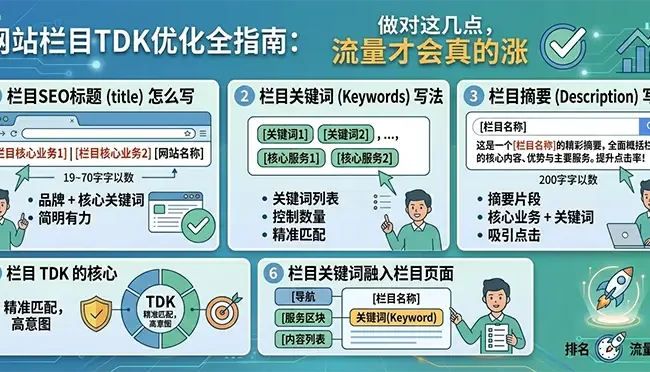 网站栏目TDK优化：做对这几点，流量才会真的涨
