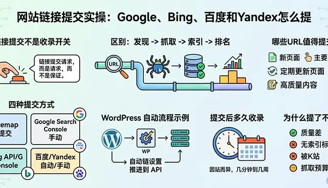网站链接提交实操：Google、Bing、百度和Yandex怎么提